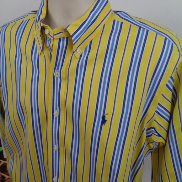 ralph lauren yellow striped shirt